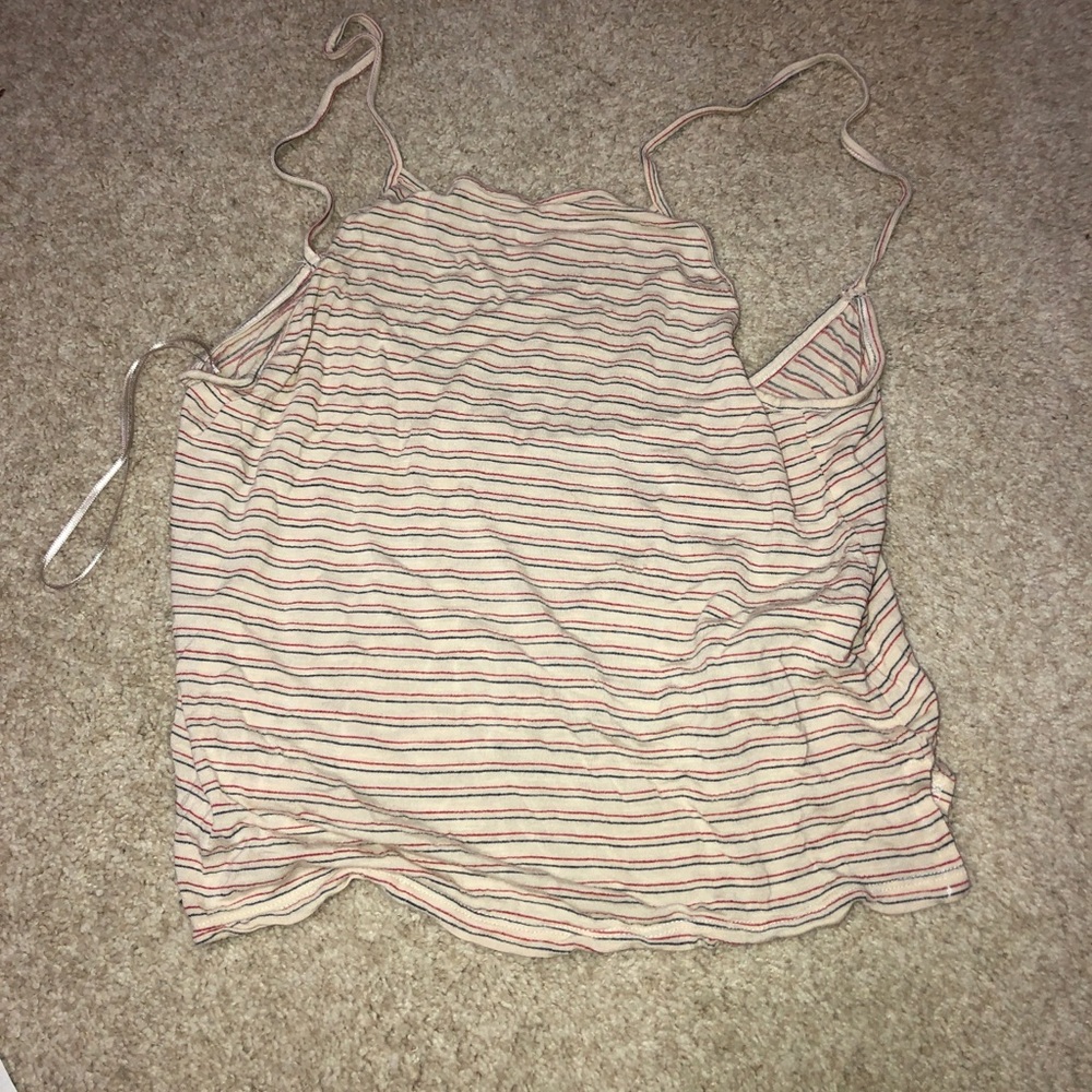 Tan with Red & Blue Striped Tank